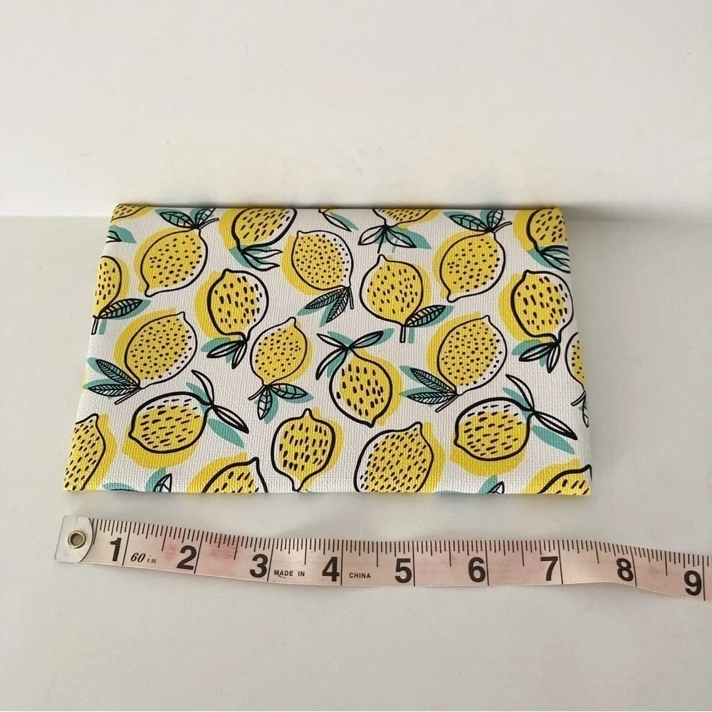 Ipsy Lemon Print Cosmetic Bag and Avocado Print Wallet